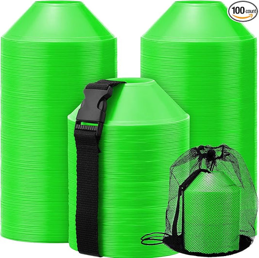 Hanaive 100 Pieces Mini Soccer Cones for Sport Drills 5 Inch Agility Disc Cones with Accessories for Kids Football Training