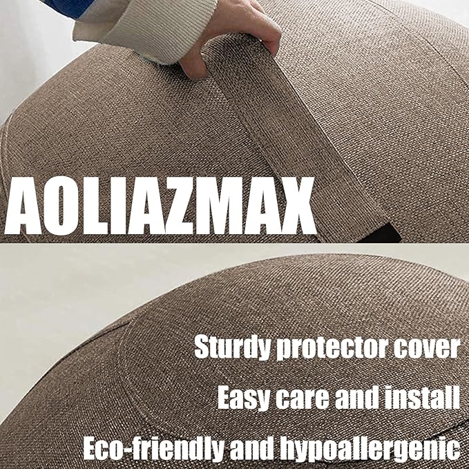 Yoga Ball Cover - Pilates Exercise Yoga Ball Cover, Anti Scratch Exercise Ball Cover with Handle for 55/65/75cm Birthing Ball, Stability Ball, Balance Ball (Without Ball)