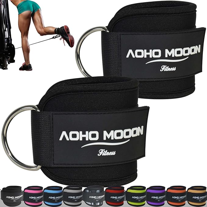 Comfortable Adjustable Ankle Straps for Cable Machines Women, Gym Workout Leg Strap, Glute Cuff, Ankle Cuffs for Glute Workouts, Foot Straps for Kickback, One Size Fit All