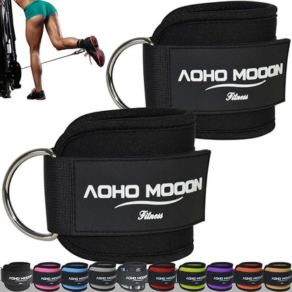Comfortable Adjustable Ankle Straps for Cable Machines Women, Gym Workout Leg Strap, Glute Cuff, Ankle Cuffs for Glute Workouts, Foot Straps for Kickback, One Size Fit All