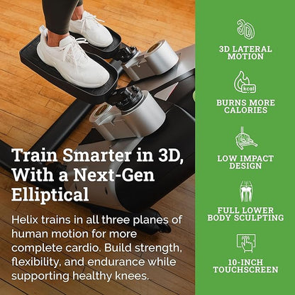 New for '26 Helix Lateral Elliptical H1000-3D | Home Lateral Trainer 3D 10" Touchscreen Tablet Console | Lateral Elliptical | Compact Cardio Machine for Lower Body Sculpting | Leg Exercise Machine