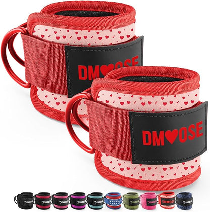 DMoose Fitness Ankle Strap for Cable Machine - One Size Fit with Premium Padding Cuffs, Ankle Bands for Working Out, Booty Workouts, Leg Extension, Hip Abductors, Kickbacks & Lower Body Exercises