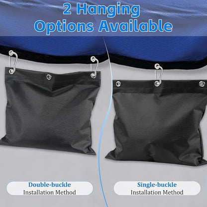 10-Pack Photography Small Sandbags Weight Bag with Carabiner(Max Capacity 15 LBS), 1680D Heavy Duty Oxford Cloth Sand Bag for Photo Studio Light Stand, Video Tripod, C Stands, Pool Cover(No Sand)