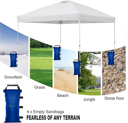 SANWAY 120 LBS (Unfilled) Sand Bags for Canopy Weights, Windproof-Portable and Durable to Secure Tents, Canopies, and Umbrellas-Blue