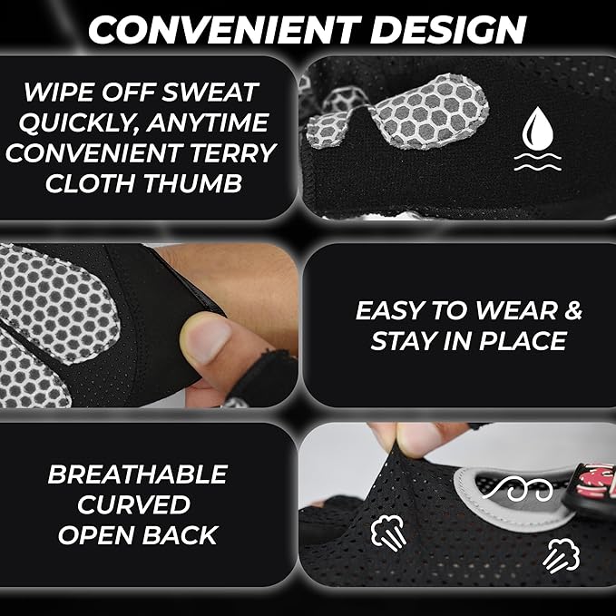 FIGHTSENSE Weight Lifting Gloves with Full Palm Protection, Workout Gloves for Men Women, Breathable Exercise Gym Gloves for Weightlifting, Fitness, Cycling, Pull ups, Deadlifting