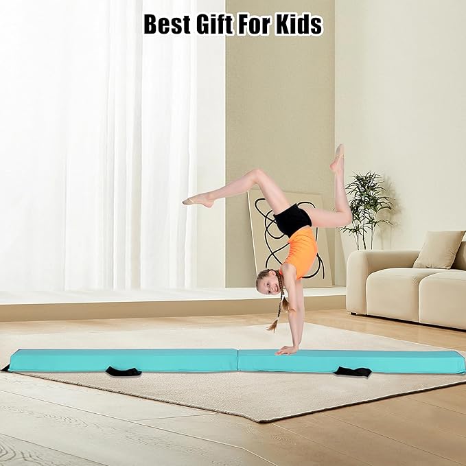 MARFULA 6 FT / 8 FT / 9 FT / 10 FT Folding Gymnastic Balance Beam for Kids with Carry Bag for Home and Club Use