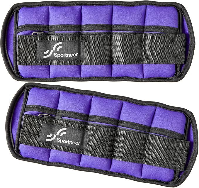 Sportneer Adjustable Ankle Weights for Women and Men 7 lbs/Pair Adjustable Leg Weights with Secure Straps, Strength Training Weighted for Yoga, Walking, Running, Aerobics, Gym, Physical Therapy