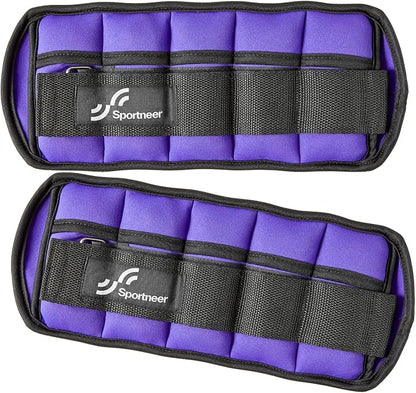 Sportneer Adjustable Ankle/Wrist Weights for Men Women Kids, Weighted Leg & Cuff Strength Training for Yoga Walking Running Aerobics Gym Fitness Physical Therapy