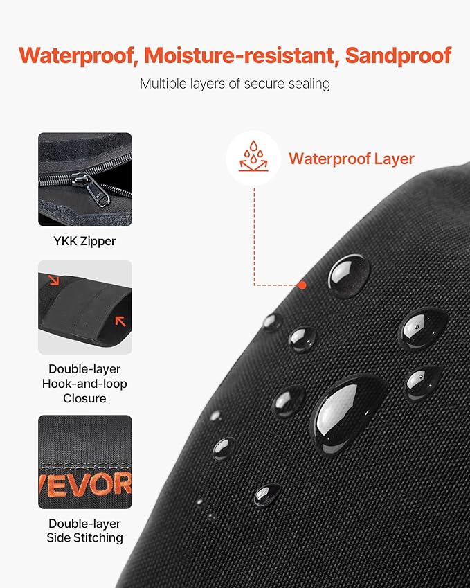 VEVOR Workout Sandbag, Heavy Duty Workout Power Bags with Handles, Slam Bag for Fitness Strength Weight Training Cross-Training, Home Gym Exercise, Black (Unfilled)