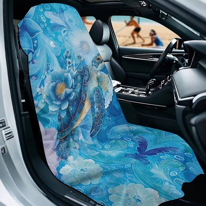 Bulopur Tropical Car Seat Towel Cover After Gym Post Workout Tennis Beach Towel Car Seat Over Front Seats Only Auto Bucket Seats Blanket for Swimming Pool Camping Athletic