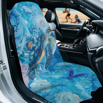 Bulopur Tropical Car Seat Towel Cover After Gym Post Workout Tennis Beach Towel Car Seat Over Front Seats Only Auto Bucket Seats Blanket for Swimming Pool Camping Athletic