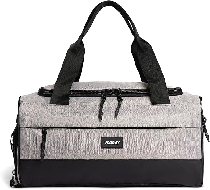 Vooray 23L Boost Duffle Bag – Small Gym Bag for Women and Men with Shoe Compartment, Durable Sports Tote and Travel Duffel for Training, Overnight and Weekend Trips - Herringbone