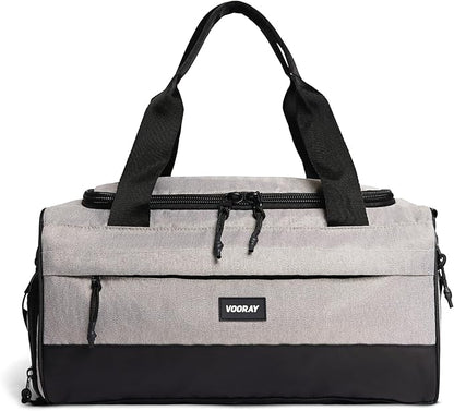 Vooray 23L Boost Duffle Bag – Small Gym Bag for Women and Men with Shoe Compartment, Durable Sports Tote and Travel Duffel for Training, Overnight and Weekend Trips - Herringbone