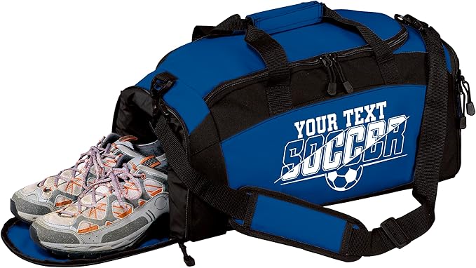 Personalized Soccer Duffel Bag with Shoe Compartment – Custom Name Sports Bag for Boys & Girls – Soccer Practice & Travel Gear Bag