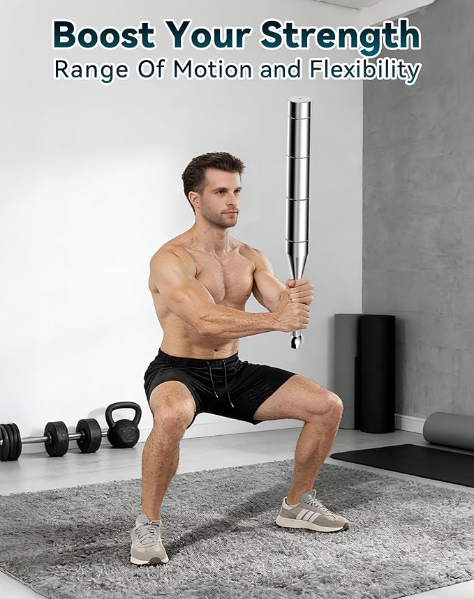 Adjustable Macebell, 6/8/13-in-1 Indian Club Weighted for Strength Training, Shoulder & Grip Workouts, Progressive Weight System