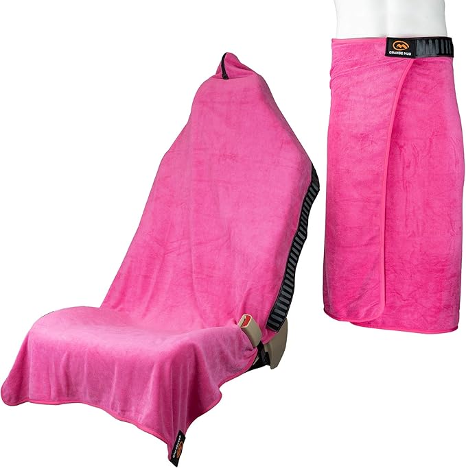 Orange Mud Transition & Seat Wrap V2.0 – Hot Pink Car Seat Cover, Changing Kilt & Quick-Dry Towel – Secure Wrap for Runners, Cyclists, Triathletes, Gym & Outdoor Use
