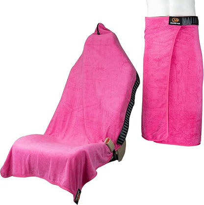 Orange Mud Transition & Seat Wrap V2.0 – Hot Pink Car Seat Cover, Changing Kilt & Quick-Dry Towel – Secure Wrap for Runners, Cyclists, Triathletes, Gym & Outdoor Use