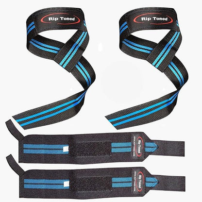 Rip Toned Wrist Wraps & Lifting Straps Combo – Dynamic Duo Push & Pull Support for Weightlifting – Wrist Support Wraps + Padded Grip Straps for Bench, Deadlifts, Rows & Pull-Ups (Men & Women)