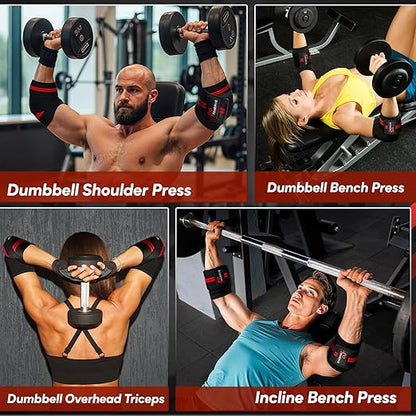 Anraye Elbow Wraps for Weightlifting - 47" Adjustable Compression Straps & Brace for Joint Support (1 Pair), Elbow Wraps Weight Lifting Men Women for Bench Press Powerlifting and Fitness Training