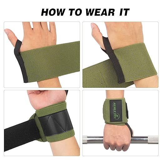 Professional Wrist Wraps, Heavy-Duty Support with Thumb Loop 18 Inch Pair for Powerlifting, Bodybuilding, Cross Training - Mesh carry pouch included (Blue)