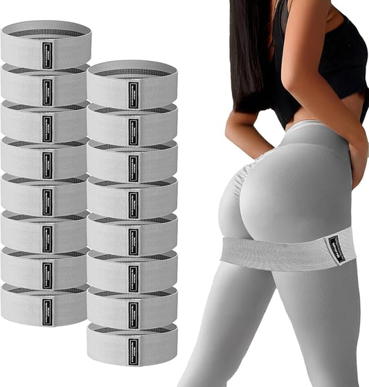 16 Pcs Fabric Resistance Bands Stretch Exercise Workout Bands Non Slip Loop Legs Squat Resistance for Men Women Starter Butt Hip Thigh Fitness Working Out Booty