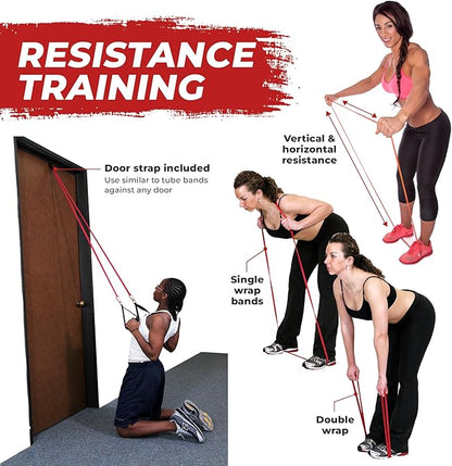 Rubberbanditz Resistance Bands Workout Kit | Exercise Bands, Door Anchor, Handles, Carry Bag, Straps | Resistance Training, Physical Therapy