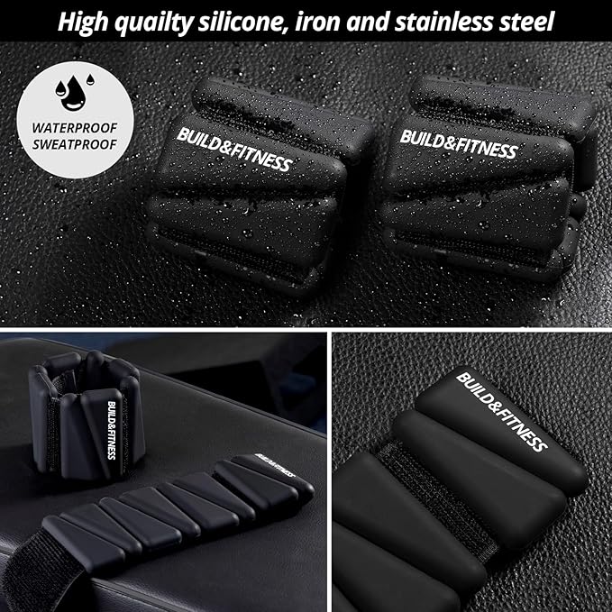 Wrist & Ankle Weights, Adjustable Bands for Women & Men Workouts, Set of 2 – 2lb or 4lb (1lb or 2lb each strap) Ideal for Runs, Jogs, Walks, Yoga, Dance, Pilates, Cardio, Aerobics, Strength Training