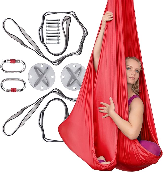 AyuHome Aerial Silks Kit for Home - Premium Yoga Swing for Kids and Adults with 660 lbs Capacity - Versatile Aerial Yoga Hammock for Gymnastics Training