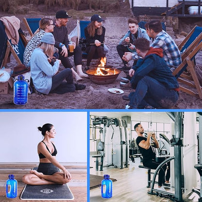 GIFUBOWA 3l Large Water Bottle with Straw and Time Marker 0.8 Gallon/105oz Sport Big Drinking Goals Huge Bottles 3 Litre with Handle Leakproof 3 liter Jug BPA Free for Fitness Gym Yoga and Outdoor