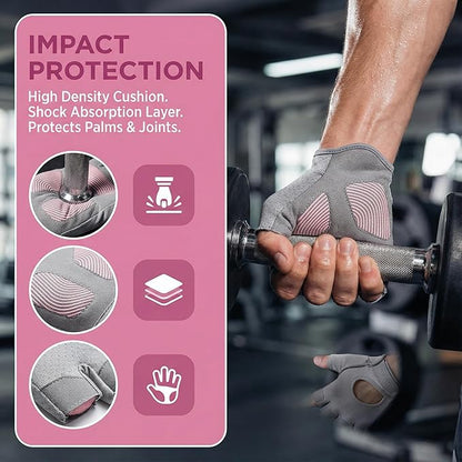 CAMBIVO Workout Gloves for Men & Women, Weight Lifting Gloves with Wrist Support, Non Slip Grip, Breathable Gym Gloves for Training, Crossfit, Pull Ups, Cycling, Fitness, Home Workouts