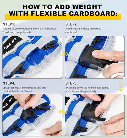 Adjustable Ankle Weights for Women Men 1 2 4 5 6 8 10 LBS 1 Pair Leg Weights Wrist Hand Arm Weights with Removable Weight Strength Training Weight for Walking Running Gym Fitness Physical Therapy