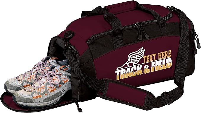 Personalized Track and Field Duffel Bag – Custom Name & Team Colors – Track Athlete Gear Bag for Boys & Girls – Lightweight Sports Travel Bag for Meets & Practice