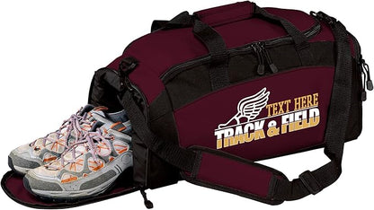 Personalized Track and Field Duffel Bag – Custom Name & Team Colors – Track Athlete Gear Bag for Boys & Girls – Lightweight Sports Travel Bag for Meets & Practice