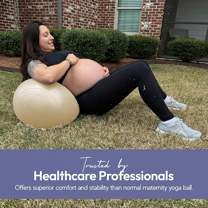 Meex Peanut Ball Labor - Durable and Thick Birthing Ball for Pregnancy - Peanut Ball Pregnancy for Labor - Antiburst Birth Ball - Labor Ball - Peanut Exercise Ball - Pregnancy Ball - Pump Included