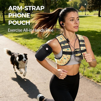 PACEARTH Weighted Vest,6lb/8lb/10lb/12lb/16lb/20lb/25lb/30lb Weight Vest with Reflective Stripe, Body Weight Vests for Women, Men, Weight Loss Workout, Strength Training, Running, Walking, Jogging