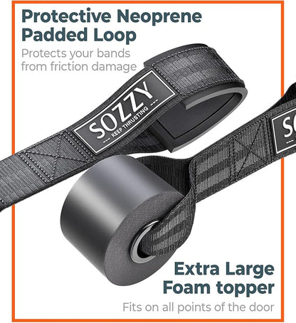 Sozzy Door Anchor for Resistance Bands, Extra Large, Heavy Duty with Solid Nylon Core, Great for Closed Loop Bands, Physical Therapy, Home Workout Equipment