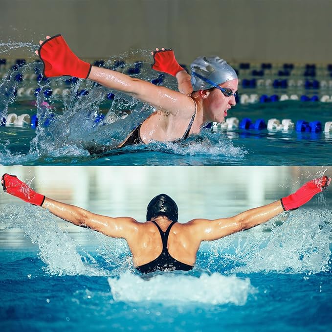 Hungdao Water Aerobics Set for Aquatic Exercise 1 Pair Swimming Glove 2 Pcs Foam Swim Aquatic Cuffs Water Weights Pool Resistance Fitness Equipment for Adults Swimming Training Workouts