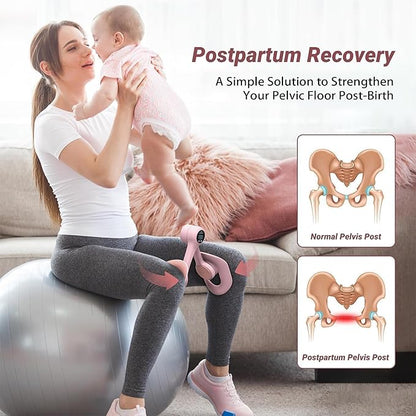 Hip Thigh Trainer, 360°Adjustable Pelvic Floor Exercise with LED Display, Inner Thigh Workout & Postpartum Recovery for Women, Home Gym Equipment for Hip, Leg, Arm