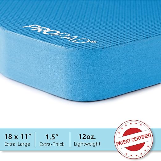 Thick Kneeling Pads, Garden Kneeler for Gardening, Bath Kneeler for Baby Bath, Kneeling Mat for Yoga, Knee Pad for Work, Extra Large (XL) 18 x 11 x 1.5 Inches, Blue (Pack of 2)