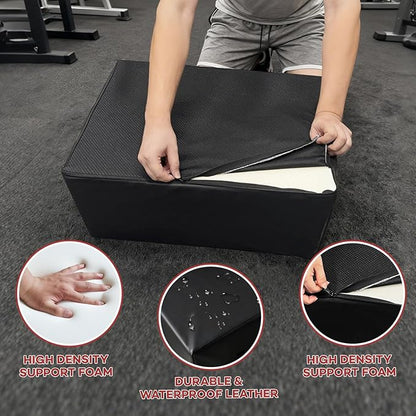 Hip Thrust Bench, Multi-Functional Hip Thrust Box for Home Gym, Non-Slip Hip Thrust Machine for Glute Bridge, Glute Workout Equipment Core Strength Training