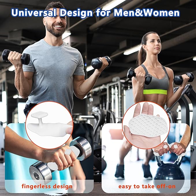 Silicone Gym Grips for Weight Lifting,Workout Gloves for Women Men Alternative,Anti Slip Gym Workout Grip,Rubber Gym Hand Grips-Weightlifting Grips Pad for Barbell,Pull Up,Ryptfit,Training