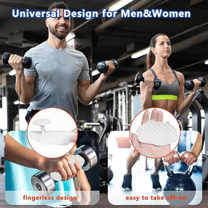 Silicone Gym Grips for Weight Lifting,Workout Gloves for Women Men Alternative,Anti Slip Gym Workout Grip,Rubber Gym Hand Grips-Weightlifting Grips Pad for Barbell,Pull Up,Ryptfit,Training