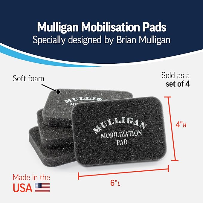 OPTP Mulligan Mobilisation Pads - Set of Four Positioning and Balance Foam Pads for Physical Therapy and Mobilization Techniques - Designed by Physical Therapist Brian Mulligan - 6" x 4" - Black