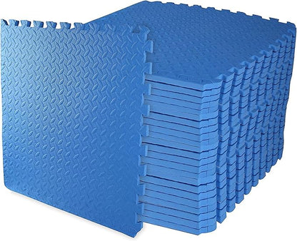 BalanceFrom Puzzle Exercise Mat 3/4" Thick, EVA Interlocking Foam Floor Tiles for Home Gym, Mat for Home Workout Equipment, Floor Padding for Kids, Multiple Sizes and Colors