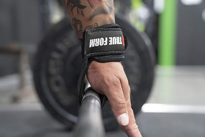 True Form Grips Weight Lifting Gloves Heavy Duty Straps Alternative Power Lifting Hooks Best for Deadlifts Adjustable Neoprene Padded Wrist Wraps Support Bodybuilding Pro Workout
