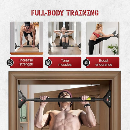 Yes4All Heavy Duty Wall Mounted Pull Up Bar, Over Door Pull Up Bar for Doorway, Multi Grip Chin Up Bar, Sturdy Strength Training Bars & Durable Gym Bar for Home Exercise