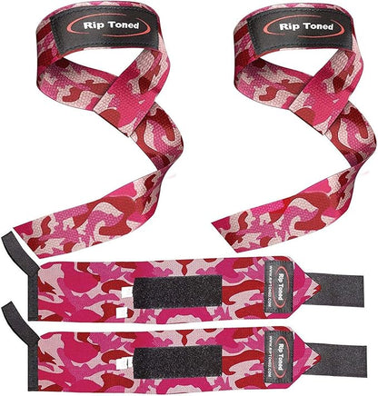 Rip Toned Wrist Wraps & Lifting Straps Combo – Dynamic Duo Push & Pull Support for Weightlifting – Wrist Support Wraps + Padded Grip Straps for Bench, Deadlifts, Rows & Pull-Ups (Men & Women)