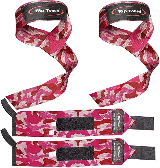 Rip Toned Wrist Wraps & Lifting Straps Combo – Dynamic Duo Push & Pull Support for Weightlifting – Wrist Support Wraps + Padded Grip Straps for Bench, Deadlifts, Rows & Pull-Ups (Men & Women)