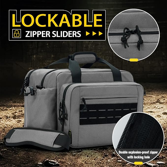 VEAGIA Range Bag,Pistol Case,Gun Range Bags For Handguns And Ammo Pouch 2 Pistols Soft Carrying Shooting Bag