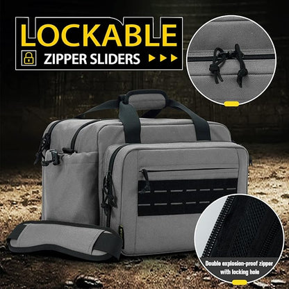 VEAGIA Range Bag,Pistol Case,Gun Range Bags For Handguns And Ammo Pouch 2 Pistols Soft Carrying Shooting Bag